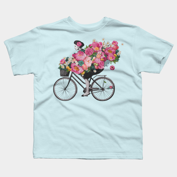 Floral bicycle t-shirt design - Fancy T-shirts