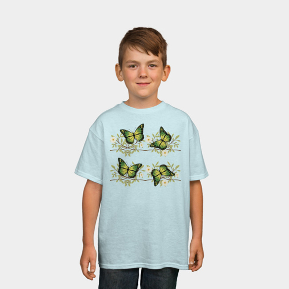 Four green butterflies t-shirt design