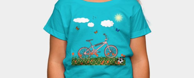 Pink bicycle t-shirt design