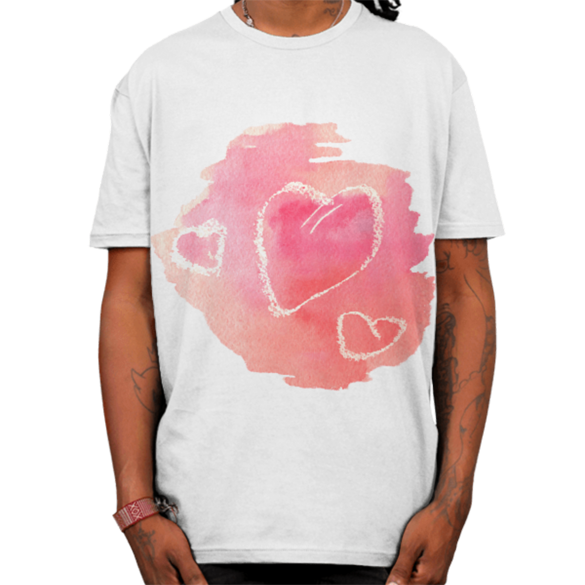 Watercolor heart t-shirt design