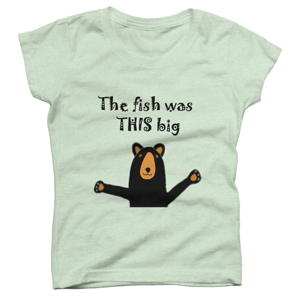 Black Bear Telling Fish Story t-shirt design
