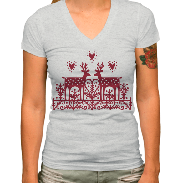 Deer Woodland Wildlife Scandinavian Nordic Art T-shirt design