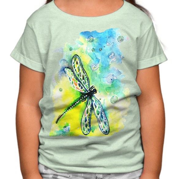 Dragonfly and sky t-shirt design