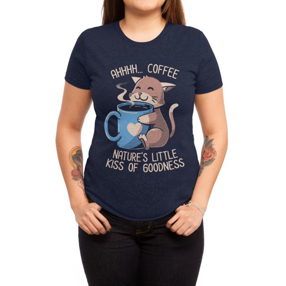 Nature’s Little Kiss of Goodness Funny Coffee Cat t-shirt design