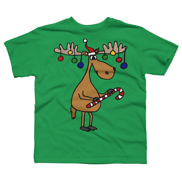 Moose with Christmas Ornaments Antlers t-shirt design
