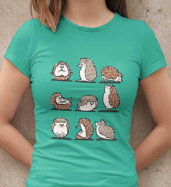 Cute Yoga Hedgehogs t-shirt design
