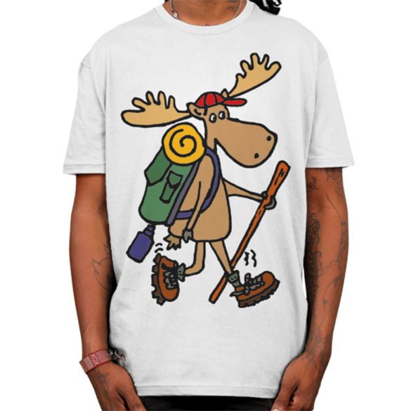 Moose Hiking t-shirt design