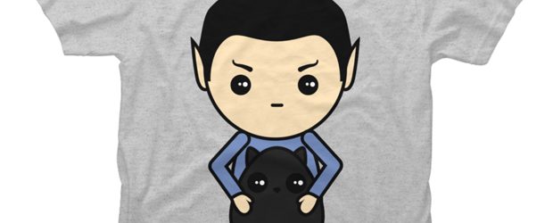 Star Trek Kawaii Spock and Cat t-shirt design