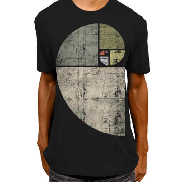 Distressed Fibonacci Spiral t-shirt design