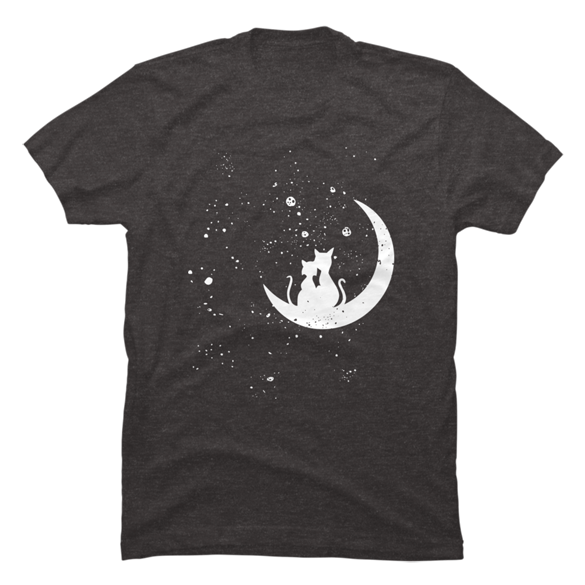 Cat Moon Love t-shirt design - Fancy T-shirts