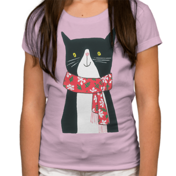 Cat With A Scarf t-shirt design