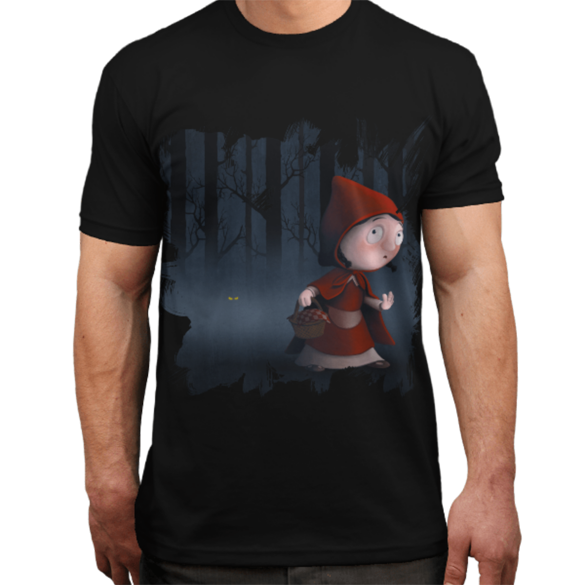 Little Red riding hood in the wood t-shirt design
