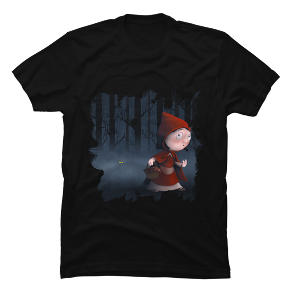 Little Red riding hood in the wood t-shirt design