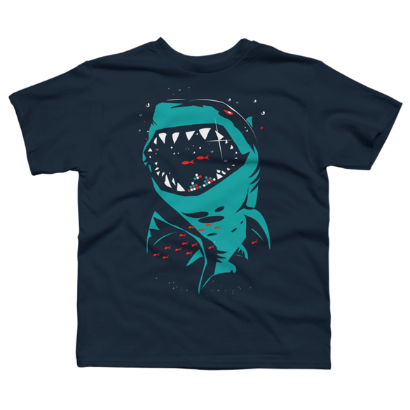 Shark with pixelated teeth t-shirt design