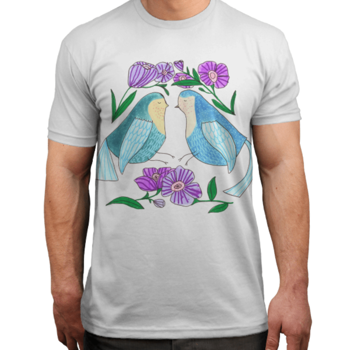 Birds And Flowers t-shirt design