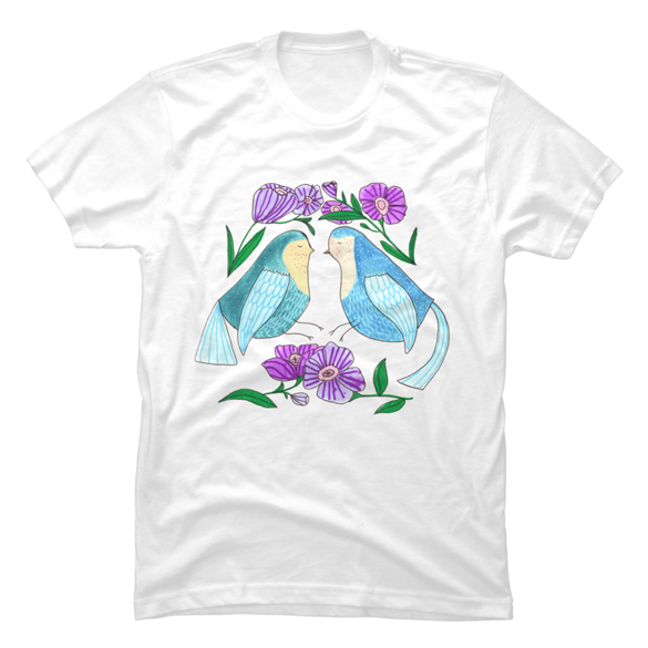 Birds And Flowers t-shirt design