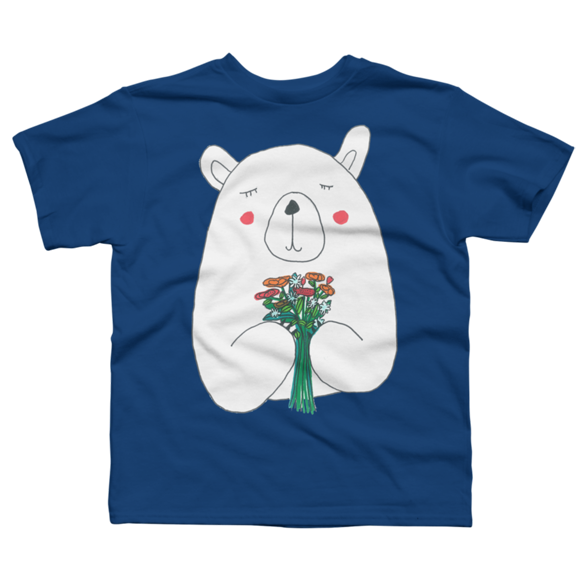 Polar Bear With Flowers t-shirt design