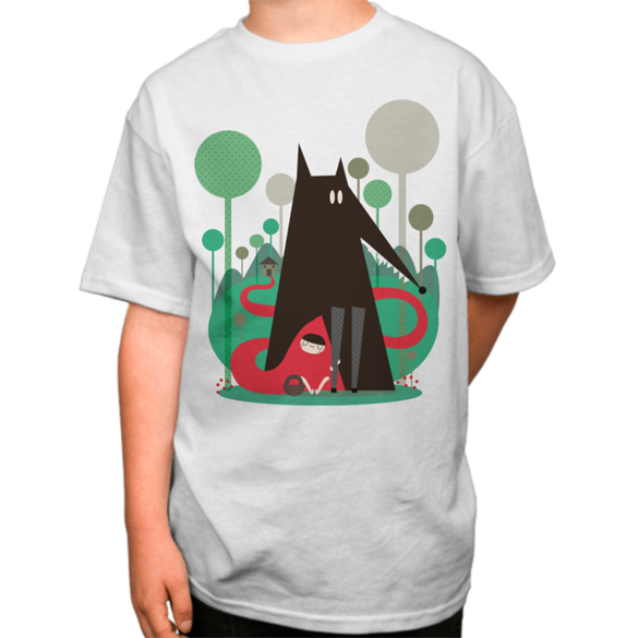 Red and wolf t-shirt design