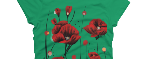 Fiery poppies t-shirt design