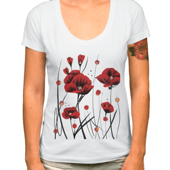 Fiery poppies t-shirt design