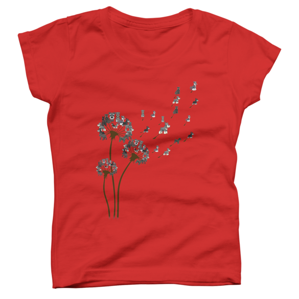 Schnauzer Flower Fly Dandelion t-shirt design