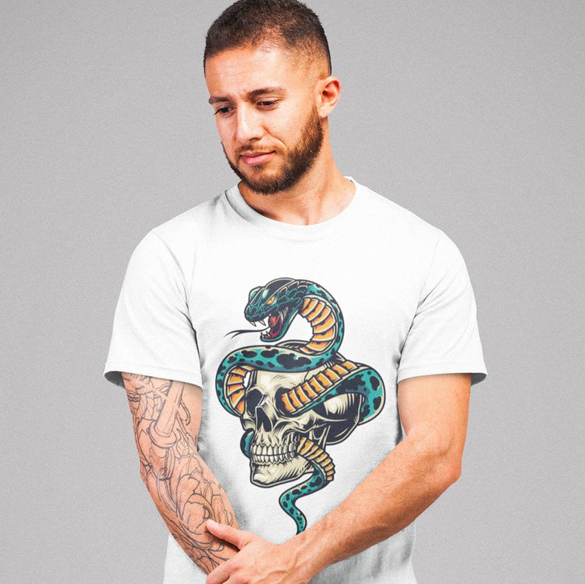 Snake Skull Vintage t-shirt design