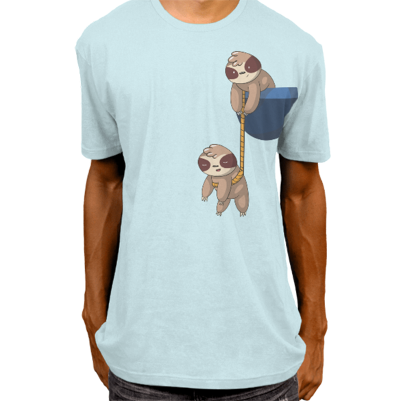 Cute sloth pocket t-shirt design