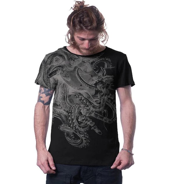 David vs Kraken Octopus t-shirt design