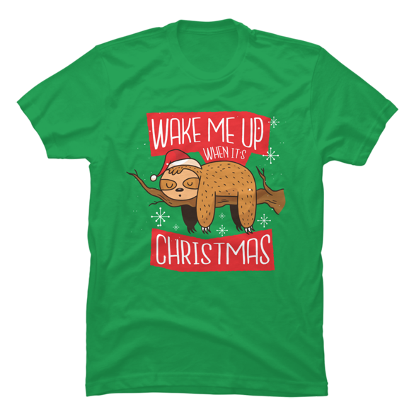 Christmas sloth t-shirt design