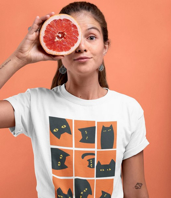 Black Cat collage t-shirt design