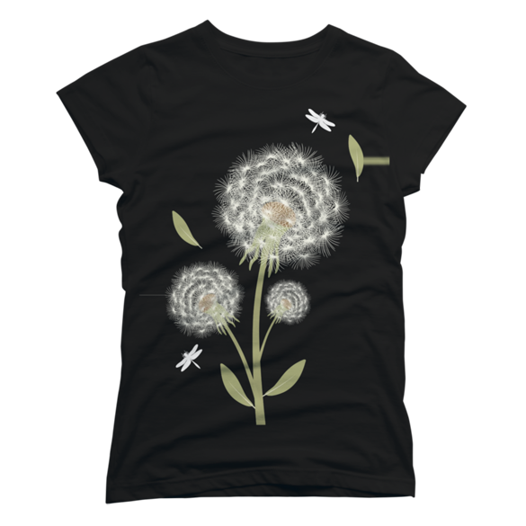 Dandelion and leaves t-shirt design
